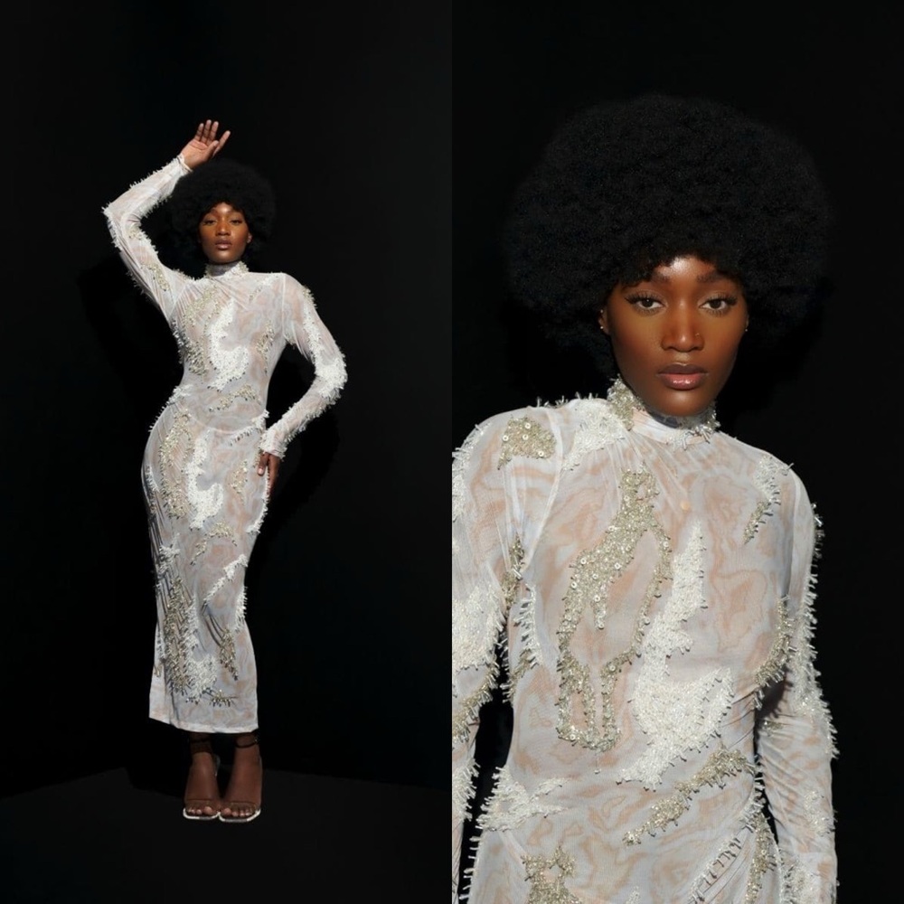 ONALAJA ZUSI WHITE MIDI DRESS SIZE XS $752